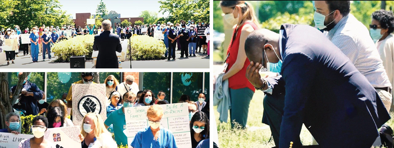 On a summer morning in June, staff gathered in the Healing Garden at Princeton Medical Center to honor the lives that are impacted or have been lost to racism and social injustice and to commit to making lasting change. 