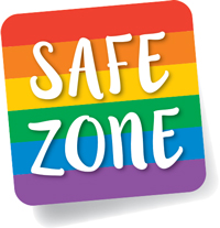 Safe Zone icon with rainbow flag