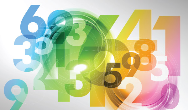 illustration of colorful number in an abstract arrangement