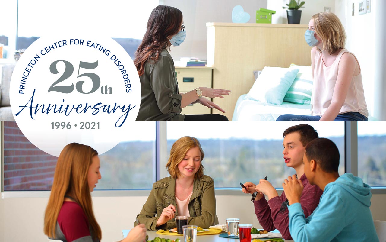 Photo montage of Eating Disorders Unit, 25th Anniversary logo