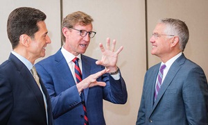 Left to right: Dr. Gerard Compito, Princeton HealthCare System; Dr. J. Larry Jameson, University of Pennsylvania Health System and Perelman School of Medicine; and Barry Rabner, President & CEO, Princeton HealthCare System.  