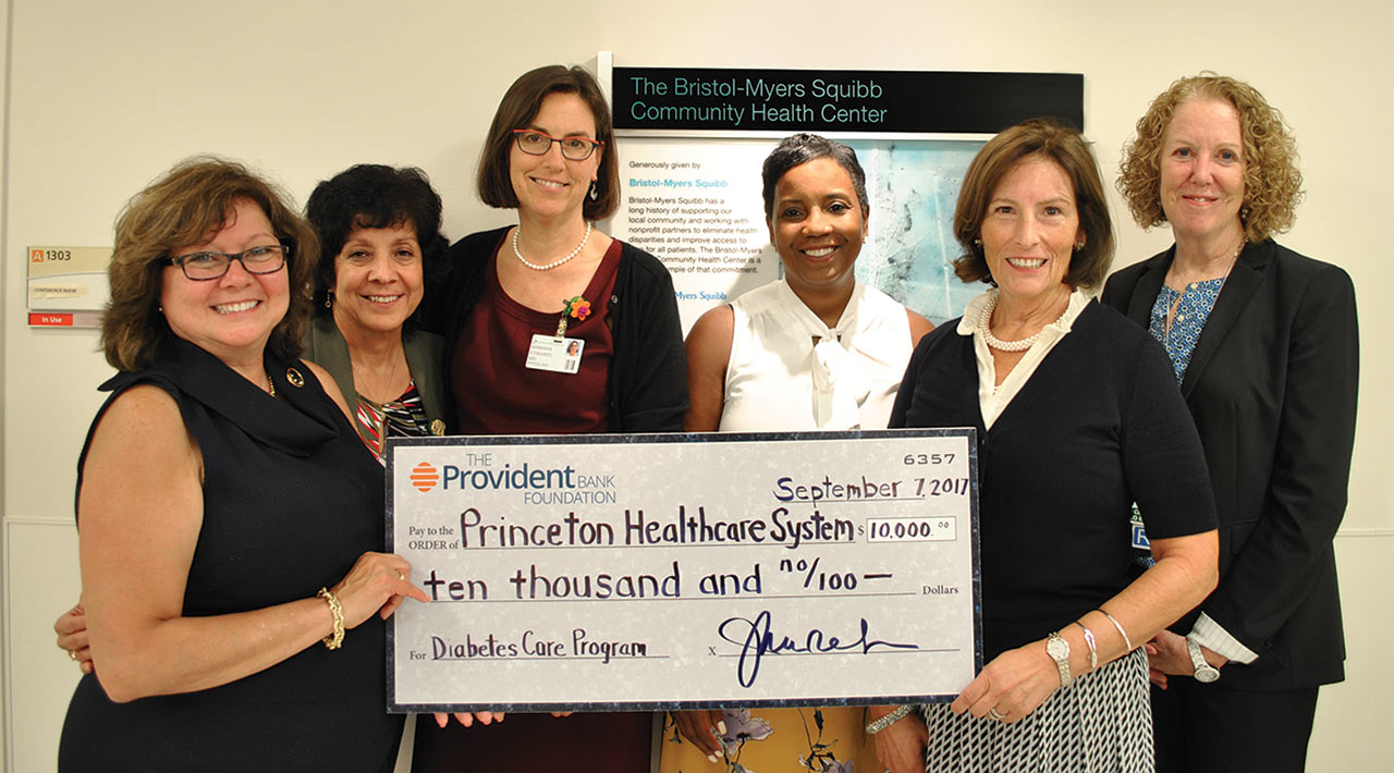 gift of $10,000 from The Provident Bank Foundation to the Diabetes Program at Bristol-Myers Squibb Community Health Center at the University Medical Center of Princeton (UMCP)