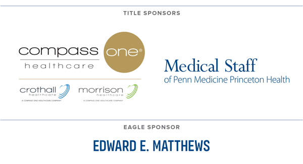 logos of top sponsors Compass One Healthcare – Crothall/Morrison, the Medical Staff of Penn Medicine Princeton Health, and Edward E. Matthews