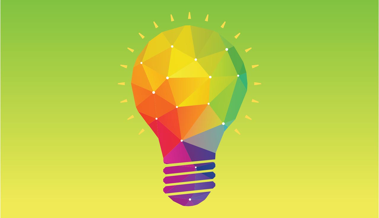 illustration of colorful light bulb